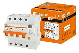 Выключатель автоматический дифференциального тока АВДТ 6А 4П четырехполюсный характеристика C 4,5кА 10мА АД14 SQ0204-0126 TDM от поставщика КабельСпецСтрой