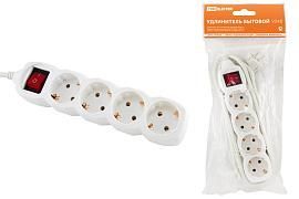 Удлинитель бытовой У04В выключатель, 4 гнезда, 3метра, с заземлением, ПВС 3х1мм2 16А/250В SQ1303-0111 TDM от поставщика КабельСпецСтрой