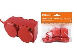 Удлинитель силовой Уз16-02/02 (с крышками IP44, 4 места/5м ПВС 3х1,0)SQ1302-0010 TDM от поставщика КабельСпецСтрой